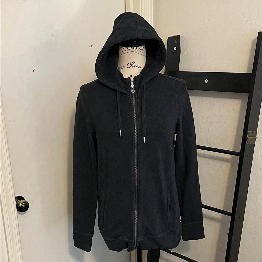 Pact Gray Zipper Closure Pockets Thumb Holes Hoodie Sweatshirt Modern Athletic